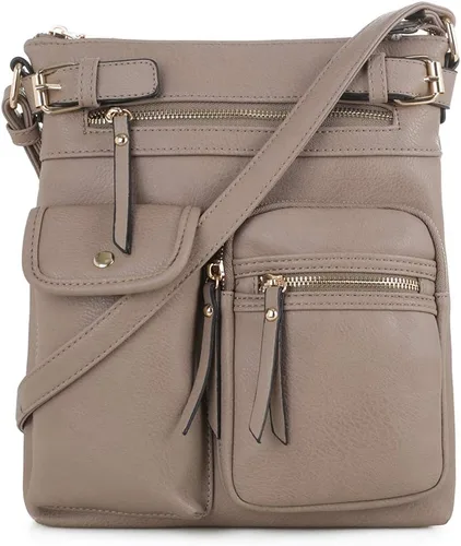 Vista 21 de SG SUGU Katie Bolso Bandolera Ligero Mediano Bolso de Hombro con Múltiples Bolsillos para Mujer Negro