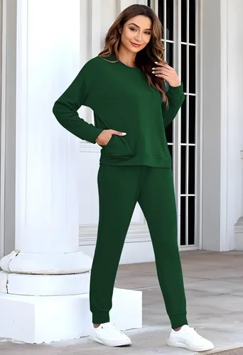 Vista 3 de Fixmatti - Juego de pants y sudadera de manga larga para mujer