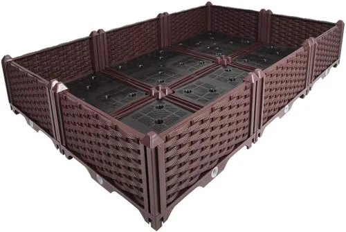 Vista 19 de BAOYOUNI - Juego de jardinera cuadrada para interiores o exteriores, maceta de plástico, caja de cultivo para verduras frescas, hierbas, flores