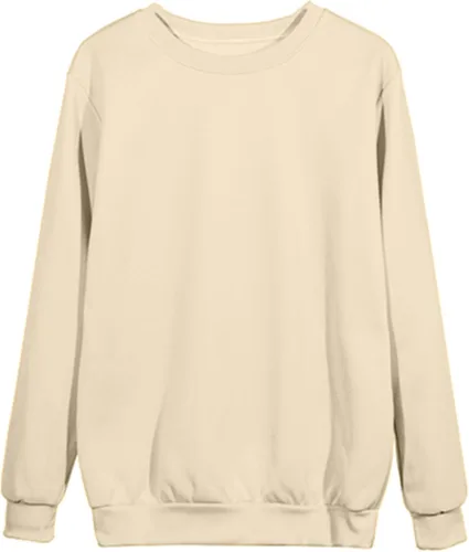 Vista 3 de Sudaderas de otoño para mujer 2023 de manga larga con cuello redondo, sin botones, básicas, casuales, color sólido, ajuste holgado, blusa