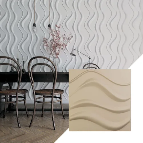 Vista 26 de Ekena Millwork 19 5/8 pulgadas de ancho x 19 5/8 pulgadas de alto Wave EnduraWall Panel decorativo de pared 3D, aluminio (cubre 2.67 pies cuadrados).