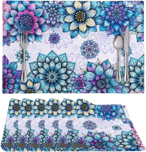 Vista 20 de BIGCARJOB Mantel individual de diseño personalizado, 4 piezas, tapete de mesa resistente al corazón, 12 x 18 pulgadas 1-diseño personalizado