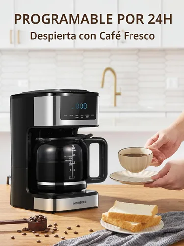 Vista 2 de Ihomekee Cafetera, Cafetera de Goteo Programable de 12 Tazas, Máquina de Café de Goteo Regular y Fuerte con Función de Café Helado para Hogar
