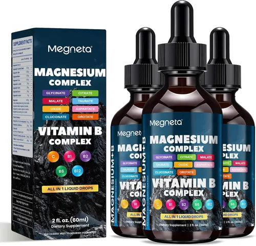 Vista 4 de Complejo de magnesio + complejo B – glicinato, citrato, malato, B1 B2 B6 B12 y vitamina C – Apoyo nervioso y muscular – 2 onzas líquidas