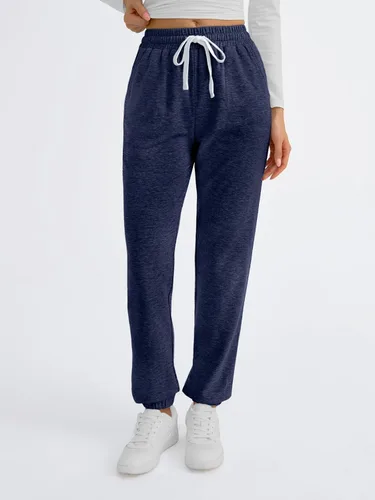 Vista 2 de AUTOMET - Pantalones deportivos holgados para mujer con bolsillos, pantalones de pijama para mujer, pantalones deportivos para correr, ropa de otoño