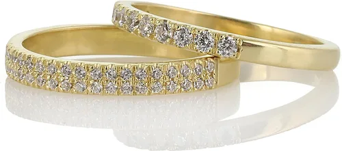 Vista 5 de CZ Gold Filled Ring - 14k Gold Vermeil with 8 Paved CZ - Dainty 2mm Band - Ideal Stackable Ring - Perfect for Women's Elegant