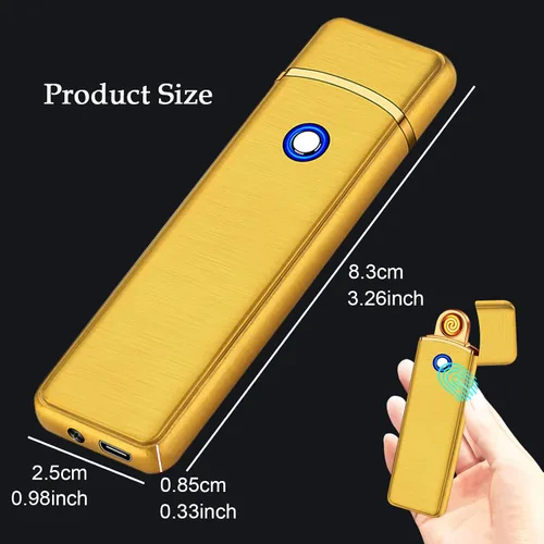 Vista 6 de Encendedor electrónico, encendedor inteligente recargable por USB, encendedor eléctrico fresco, portátil, de doble cara, resistente al viento, sin