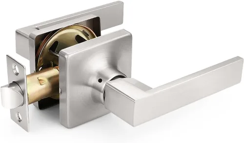 Vista 13 de Mengico Paquete de 1 cerradura de puerta, manijas de puerta negras para interiores, palanca de puerta interior izquierda o derecha, manija de puerta