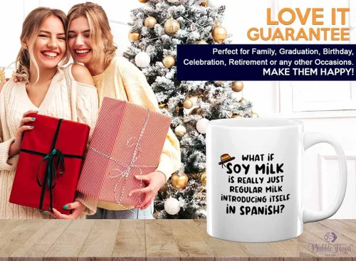 Vista 6 de SpanishTeacher - Taza de café de 11 onzas, color blanco, leche de soja en español, regalo para profesor de español, cumpleaños, agradecimiento
