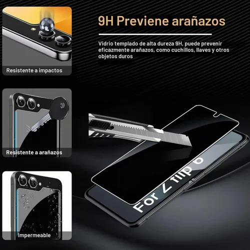 Vista 3 de Ferilinso Protector de pantalla de privacidad para Samsung Galaxy Z Flip 6 / Z Flip 7 FE [compatible con funda de teléfono], película