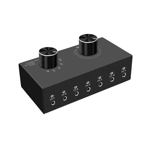 Vista 8 de Dingsun Conmutador de audio de 6 vías, interruptor de audio estéreo de canal derecho e izquierdo, Plug & Play, compatible con TV, reproductor