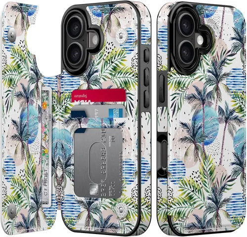Vista 167 de LETO para iPhone 15 Pro Funda tipo cartera - Tapa tipo folio con patada - Diseños de moda - Tarjetero - Funda protectora para mujeres y niñas - 6.1