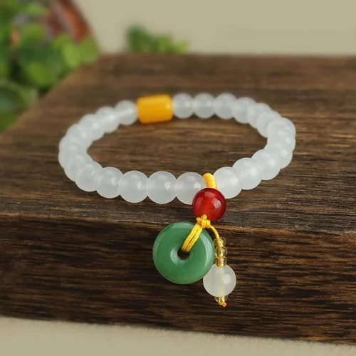 Vista 5 de Dcfywl731 Pulsera de piedra de jade natural hecha a mano para mujer, pulsera de mariposa de jade para mujer, ajustable, verde hetian jade, regalo