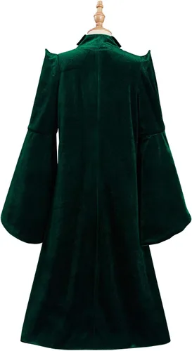 Vista 3 de Disfraz de profesor verde para niñas, disfraz de hechicera de Halloween