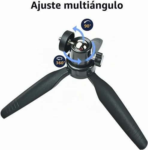 Vista 5 de Mini soporte de trípode de escritorio con cabeza esférica universal de 1/4 tornillo de 6.3 pulgadas para proyectores, cámaras DSLR, cámaras web