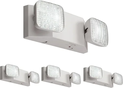 Vista 9 de GZRUIYANG Luces de emergencia con batería de respaldo, accesorios de iluminación de emergencia comerciales LED de dos cabezales ajustables Negro