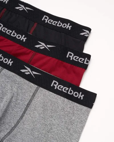 Vista 2 de Reebok Calzoncillos bóxer deportivos de rendimiento suave para hombre paquete de 3
