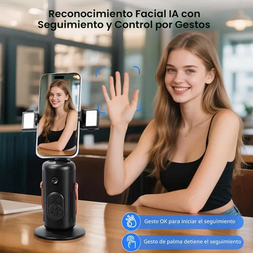 Vista 3 de Trípode automático de seguimiento facial de 360°, soporte