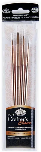 Vista 4 de Royal & Langnickel Crafter's Choice Pro - Juego de pinceles para manualidades angulares, 4 piezas
