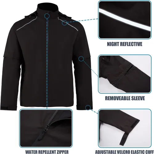 Vista 4 de K.E.J. Chaqueta impermeable de golf para hombre, impermeable, ligera, traje de golf para senderismo, ciclismo, correr, camping, viajes