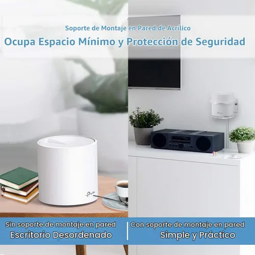 Vista 2 de HOLACA - Soporte de pared para TP-Link Deco X20 X55 X55 Pro X60 X68 WiFi 6 Mesh WiFi (AX1800, AX3000, AX3600), soporte acrílico simple y resistente
