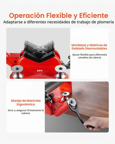 Vista 4 de VEVOR Mordaza de cadena de tubo resistente, capacidad de tubo de 1/2" a 8", cadena robusta de 34.6" y base de hierro fundido, sujeción de tubo