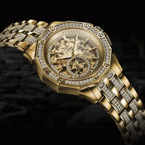 Vista 4 de Bulova Reloj automático Octava para hombre, Oro, Reloj automático