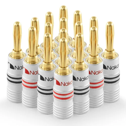 Vista 14 de Nakamichi Excel Series - Enchufes tipo banana chapados en oro de 24 quilates, calibre 18 AWG, tamaño de 0.157 in para altavoces, amplificador
