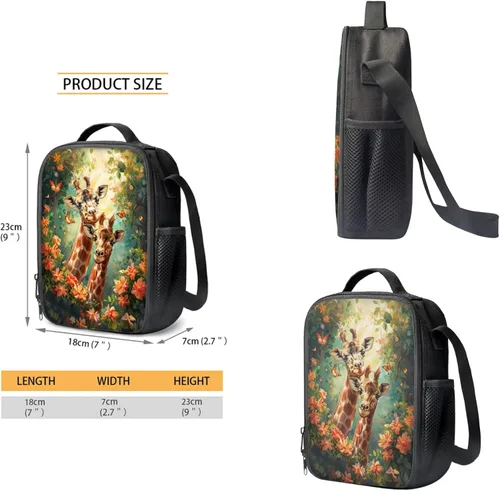 Vista 140 de HUGS IDEA Juego de 3 bolsas escolares con aislamiento térmico para el almuerzo, estuche para lápices
