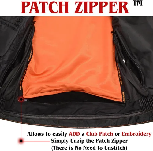 Vista 9 de Milwaukee Leather MLM3502 - Chaleco de cuero con cremallera para hombre