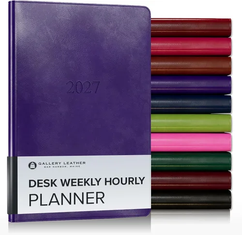 Vista 98 de Gallery Leather Planificador Semanal y Mensual Grande 2025-2026, Calendario Planificador y Cuaderno Elegantemente Encuadernado con Elegantes Bordes