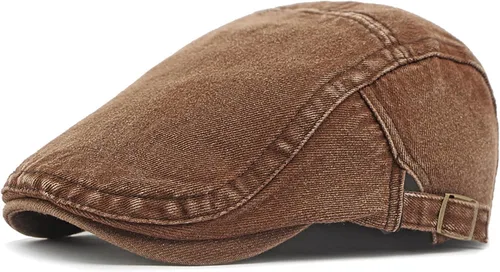 Vista 11 de Gorra de Newsboy para hombre, ajustable, plana, Ivy Gatsby, gorra de conducción de cabbie, transpirable, de algodón, gorra de golf