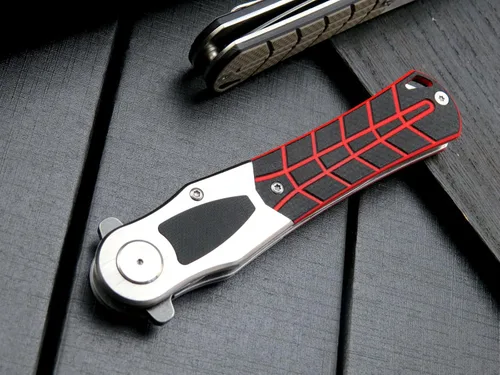 Vista 5 de Eafengrow EF970 Cuchillo plegable con hoja de acero D2, mango G10, herramienta de bolsillo EDC para trabajo, camping, senderismo (Negro)