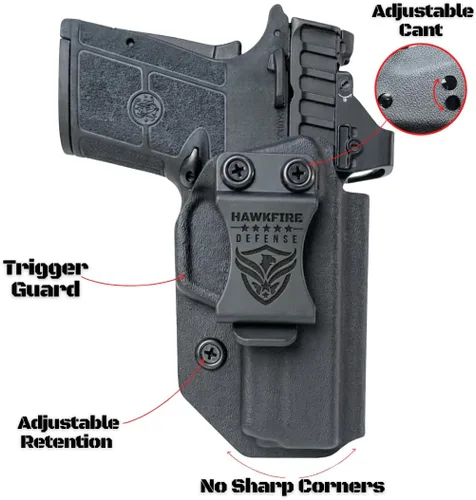 Vista 3 de Funda Smith and Wesson Equalizer: Ajuste Lado derecho Funda IWB oculta para S&W 9mm Equalizer Ópticas de HawkTac