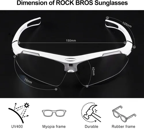 Vista 5 de ROCKBROS Gafas de sol fotocromáticas para hombres correr pescar ciclismo gafas de sol con protección UV