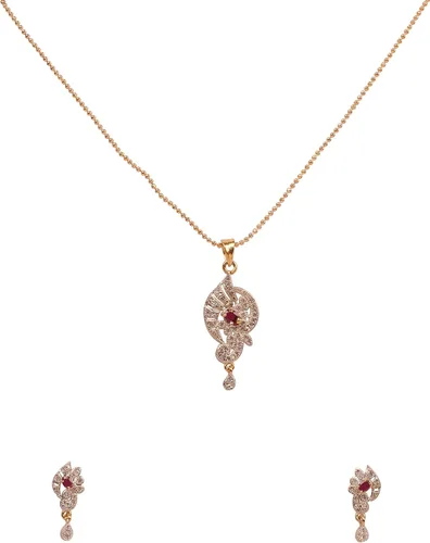 Vista 4 de Touchstone Colgante de joyería de diseño contemporáneo de Bollywood indio en tono dorado y plateado colorido para mujer.