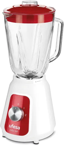 Vista 5 de Ufesa BS4717 RUBY RED 500W 1.5L Blender with Airtight Lid, 2 Speeds + Pulse, 4 Stainless Steel Blades, Ruby Red