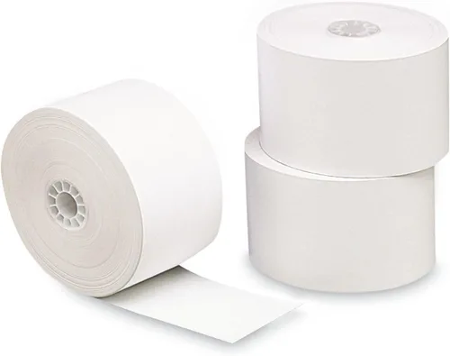 Vista 2 de Universal 35765 Rollos de papel térmico de una sola capa, 4 3/8 pulgadas x 127 pies, blanco (caja de 50)