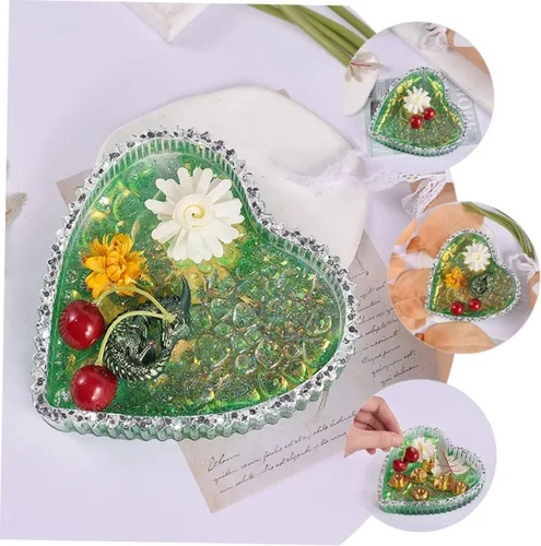 Vista 6 de COLLBATH Moldes de silicona para placa de corazón, posavasos Moldes de silicona, cuenco de corazón, recipientes de almacenamiento de silicona, molde