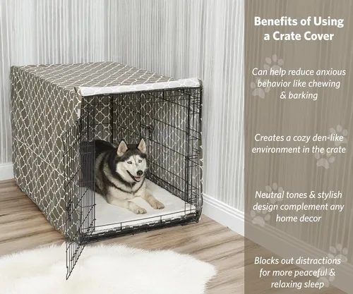 Vista 3 de Midwest Homes for Pets - Funda para jaula para perros XL con protector de tela de teflón, funda de privacidad de polialgodón que se adapta a