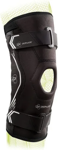 Vista 8 de DonJoy Performance Rodillera con bisagras Bionic Drytex, soporte para rótula, esguinces de rodilla, hiperextensión, menisco y artritis