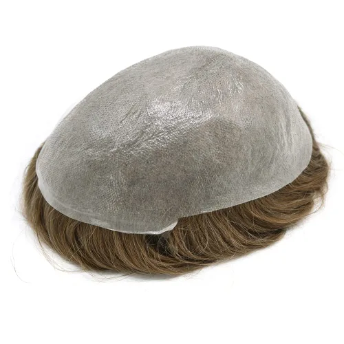 Vista 5 de Toupee para hombres, pieza de cabello humano real, piezas de pelo de piel ultra fina para hombres, sistema de reemplazo de cabello para hombre, tupé