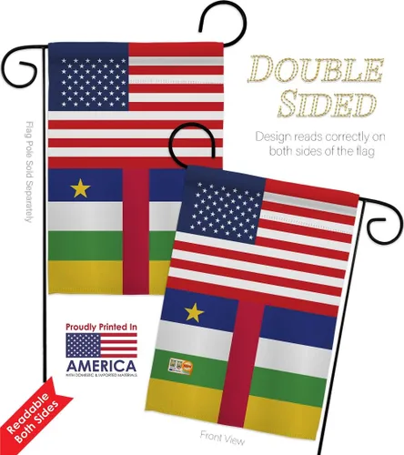 Vista 5 de Central African Republic US Friendship Garden House Flags Set Regional USA American Alliance World Country Particular Area Small Decorative Gift