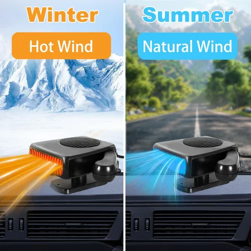 Vista 4 de Calentadores de automóvil para vehículo, descongelador de parabrisas portátil de 200 W, calentador de automóvil de 12 V que se conecta al encendedor