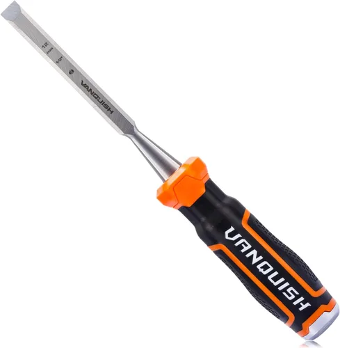 Vista 9 de VANQUISH Cuchillas biseladas Cincel de madera con tapa de acero llamativo para tallado de carpintería - 1 pulgada (4626)