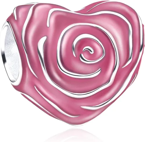 Vista 41 de Abalorios de plata de ley 925 para pulseras, dijes de amor y corazón, flor de cerezo, joyería para mujer