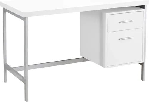 Vista 6 de Atlin Designs Contemporáneo 48" L Metal Home Office Computer/Escritorio de escritura con archivador en gris pardo oscuro