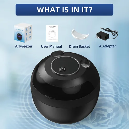 Vista 6 de Limpiador ultrasónico de retenedores, máquina de limpieza ultrasónica para retenedores, dentaduras postizas, alineadores, protectores bucales, joyas
