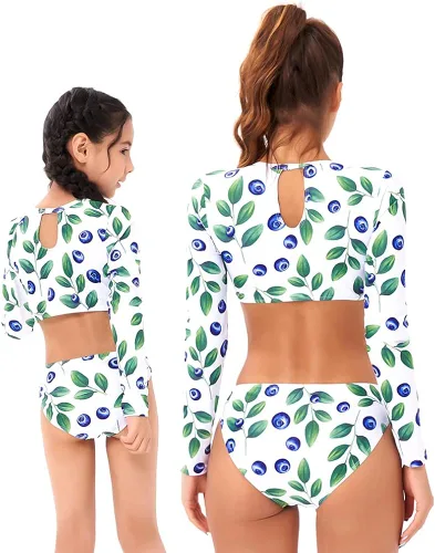 Vista 4 de Traje de baño para madre e hija, traje de baño familiar a juego para niños y niñas, conjunto de bikini con volantes para mujer, traje de baño