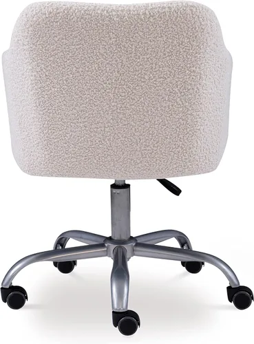 Vista 8 de Linon Home Decor Products Linon Brooklyn Sherpa - Silla de oficina, color marfil